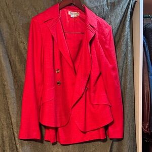 Kay Unger Vibrant Red Blazer/skirt set